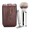 Mühle Travel Shaving Set, Silvertip Fibre®, Brown Leather