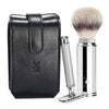Mühle Travel Shaving Set, Silvertip Fibre®, Black Leather